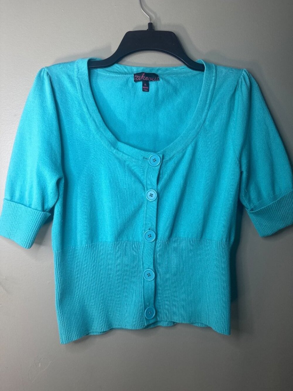 Takeout Women’s XL Cropped Button Cardigan Y2K Coquette Soft Girl Top summer